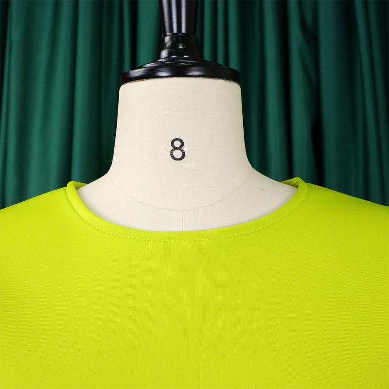 Летнее женское платье больших размеров с круглым вырезом, темпераментным платьем трапециевидной формы с объемными рукавами и большой талией, темпераментное