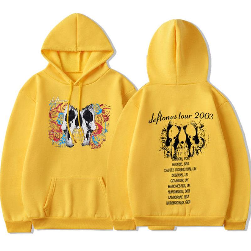 Винтажная рок-группа Deftones Tour Череп Черная группа Концертная толстовка Мужская панк-хип-хоп Готическая толстовки с капюшоном Уличная одежда унисекс