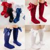 Girls Socks Cotton Big Bow Socks Lovely Toddler Girl Stockings 1 Pair Baby Stuff for Girl Infant Ctue Knee High Socks 0-5Y