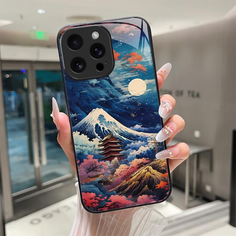 Для iPhone 16 15 Pro Max Plus 16E SE 2025 Закаленное Стекло Чехол для Телефона Крутой Мультяшный Тигр Дракон Защита Камеры Жесткая Задняя Крышка