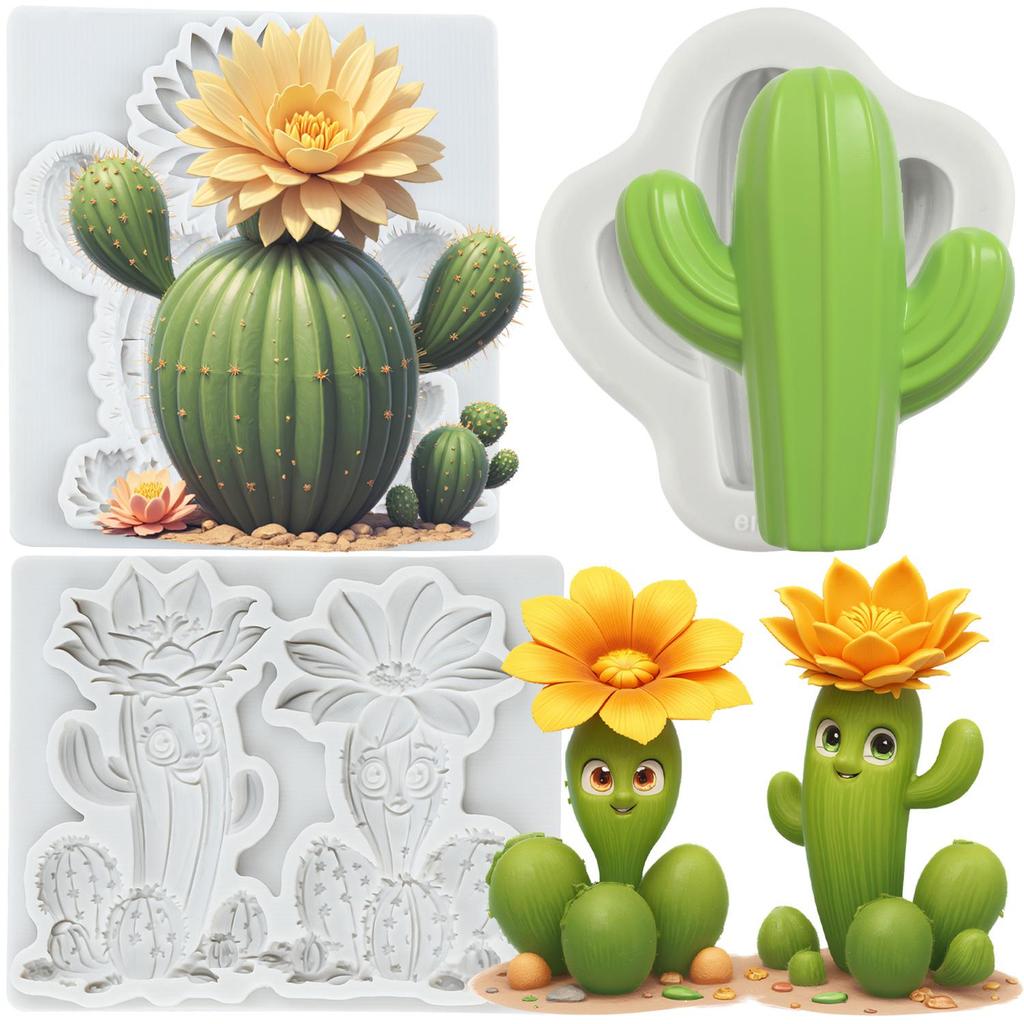 Силиконовые формы для кактусов Суккуленты Кактусы Форма для фондана Инструменты для украшения торта Топпер для кексов Форма для конфет шоколада мастики