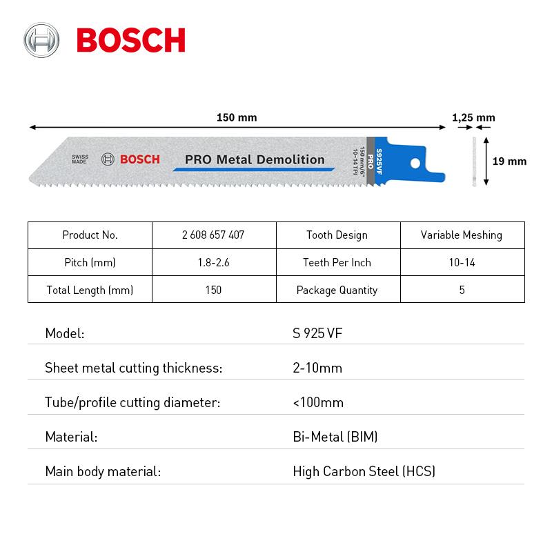 Bosch Saw Blades Pro Metal Demolition Reciprocating Saw Blades