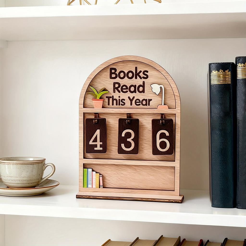 Wooden Reading Counter, Reading Book, Statistician, Desktop Decoration Gift