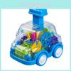 Plastic Inertia Gear Car Toy For Kids With Press Button And Visual Development
