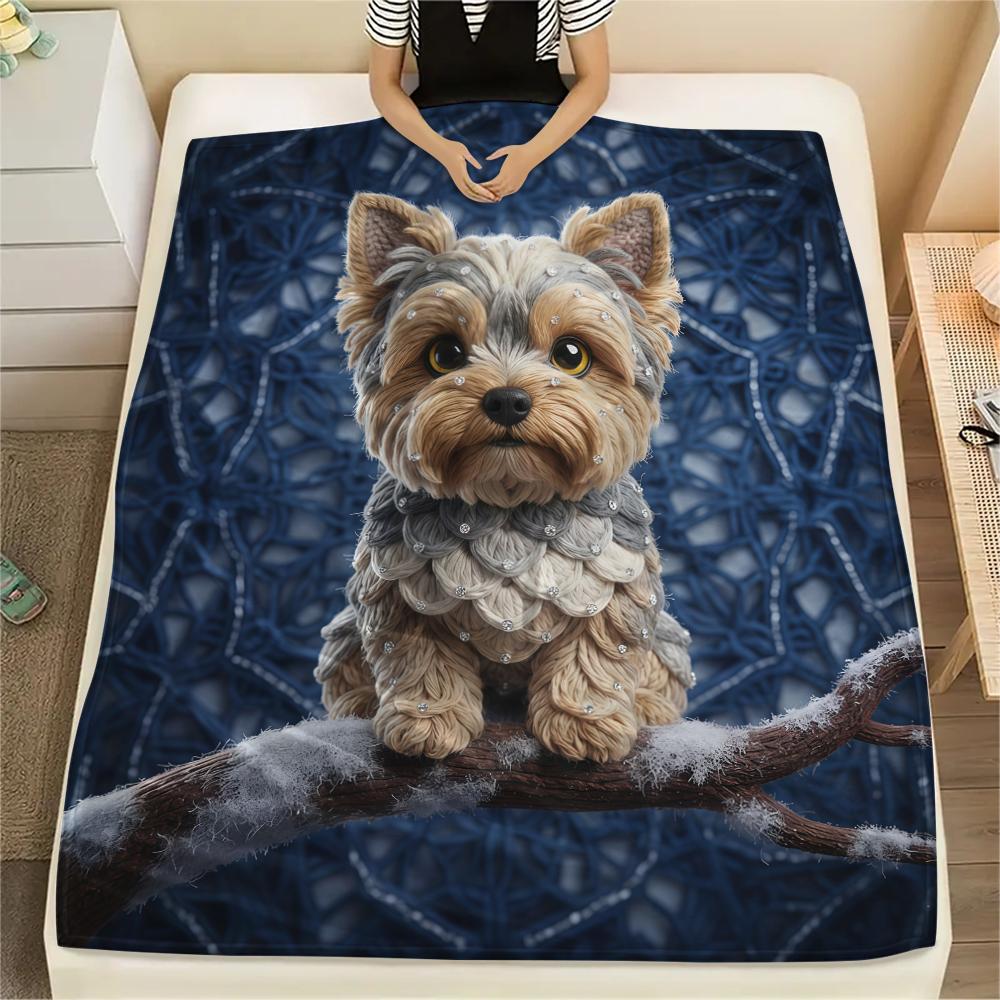 Knitted sloth hedgehog dog Print Flannel Blanket,High quality Comfortable for All Seasons,Home Decor,Warmth and Comfort,Perfect for Christmas Gifts