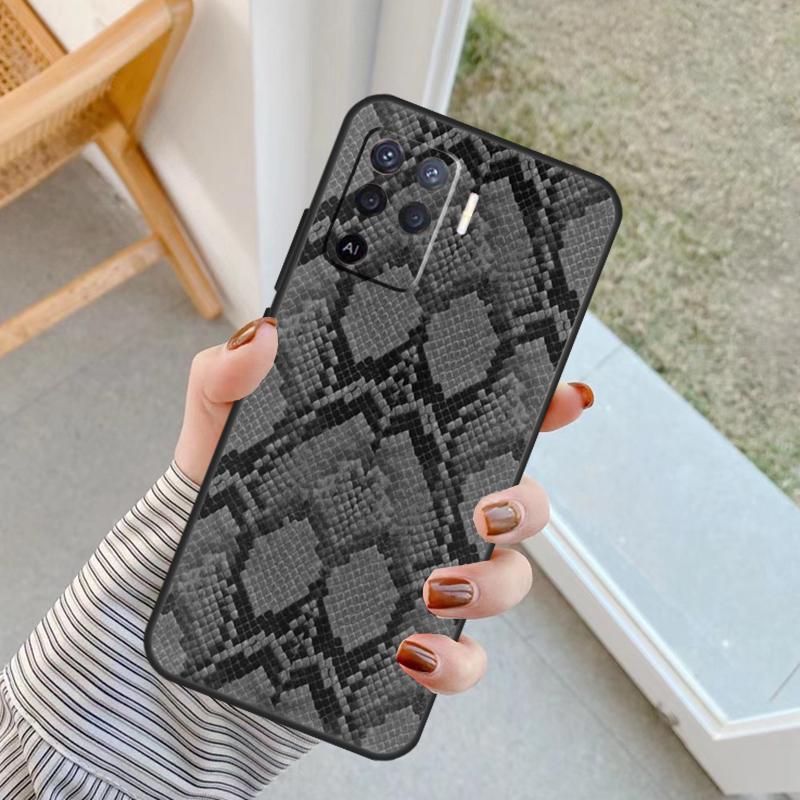 Чехол под змеиную кожу для Oppo A60 A80 A40 A17 A57 A77 A74 A54 A94 A78 A98 A18 A38 A58 A96 A76 A16 A15 A5 Pro