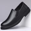 Fashion Thick Soled Office Formal Shoes Men Casual Leather Shoes Men Wear-Resistant Anti-Skid Round Toe Loafers Business Dress Footwear