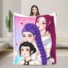 KPop Demon Hunters Warm Plush Throw Blanket for Couch Bed Flannel Bedspread Sofa Cover Boy Girl Print