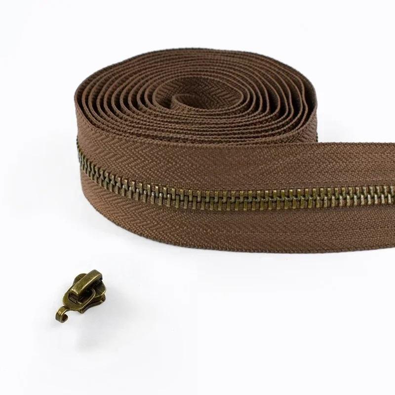 1/2/3/5M Meetee №5 Металлическая молния на катушке с бегунками для сумки, обуви, куртки, декоративная застежка-молния по метрам, DIY, ремонт, швейные аксессуары