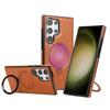 For Samsung Galaxy S25 Ultra Case Magnetic Kickstand PU Leather Coated PC+TPU Phone Cover