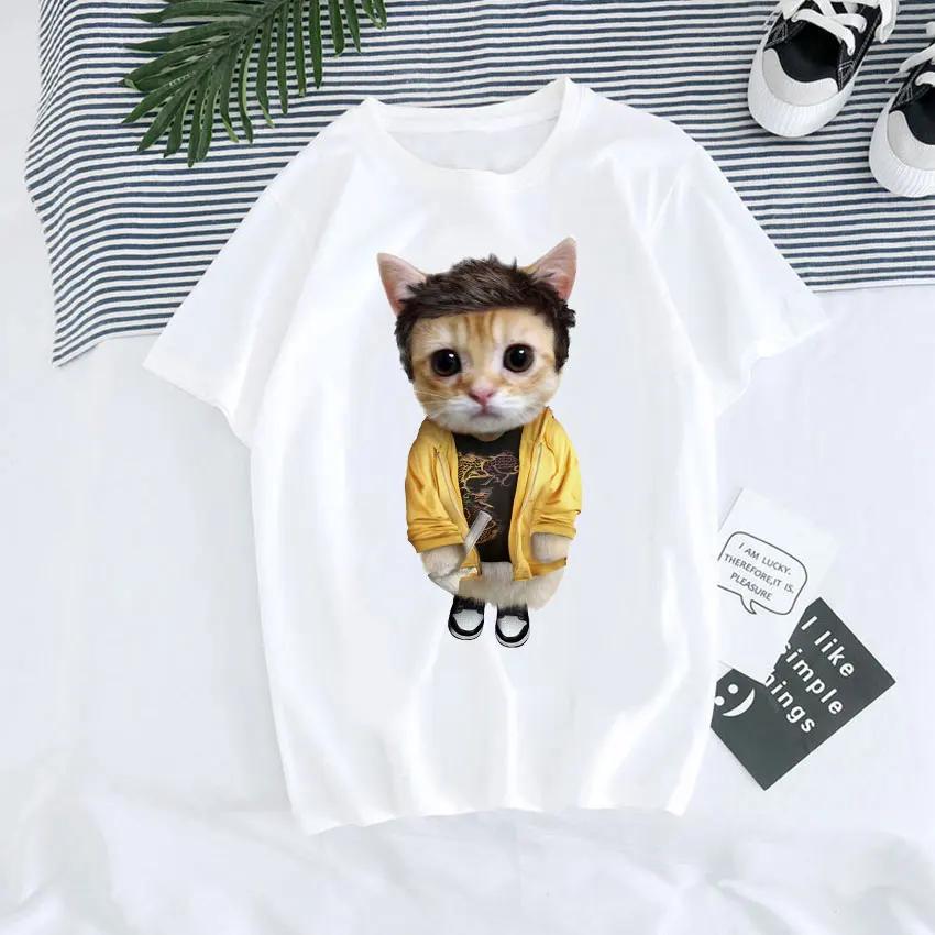 Мем Кот Печальный Плачущий Кот Манчкин Котенок Мем Принт Футболка Мужская Футболки Мужские Оверсайз Футболки Харадзюку Уличная Одежда