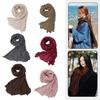 Women Scarf Retro Pleated Design Thin Scarf Soft Flax Shawl Scarf Daily Wear Outdoor Activities Versatile Accessory