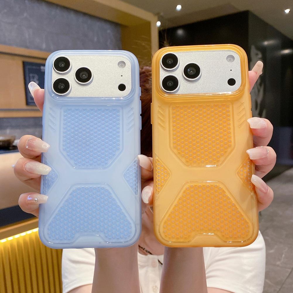 Летний чехол для телефона с охлаждением Ice Bee для iPhone 17 Pro Max 17 Pro Air 16 15 14 Plus 13 12 11, мягкий чехол конфетных цветов