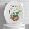 Toilet Lid Stickers Self-adhesive PVC Decals Vinyl Art Decoration Creative Undersea Animals & Plants Wall Stickers Removable Bathroom Ceramic