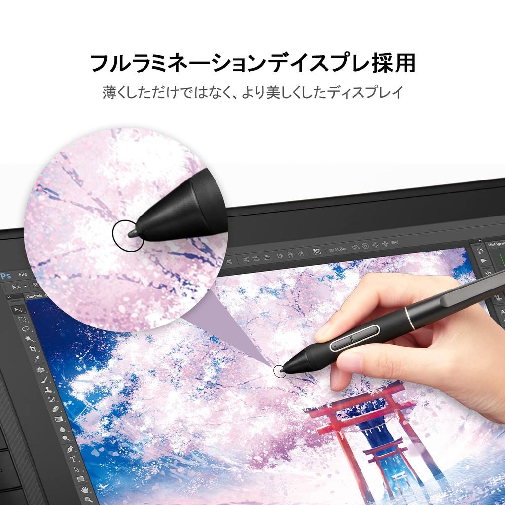 HUION LCD Pen Tablet Kamvas Pro16 Luxury Edition Inch Improved Pen PW517 Comes with Exclusive Stand Black [Japan Limited] (2.5K) 15.8
