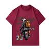 Men's 100% Cotton Crew Neck Short Sleeve T-Shirt, Cool Biker Rider Printed Casual Tees, Comfortable Breathable Streetwear for Daily Outdoor Motorcycle