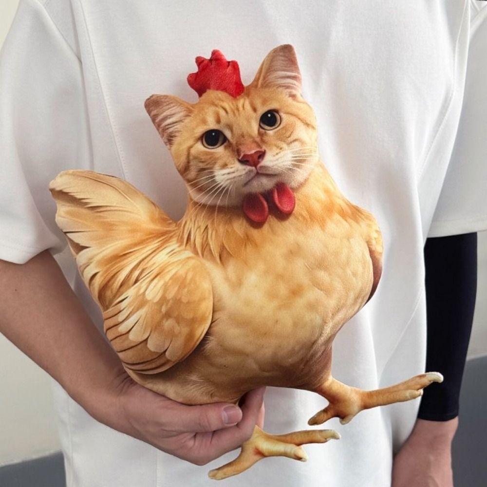PP Cotton Filled Rooster Cat Plush Toys Realistic Looking Rooster Hen Plush Pendant Birthday Gift