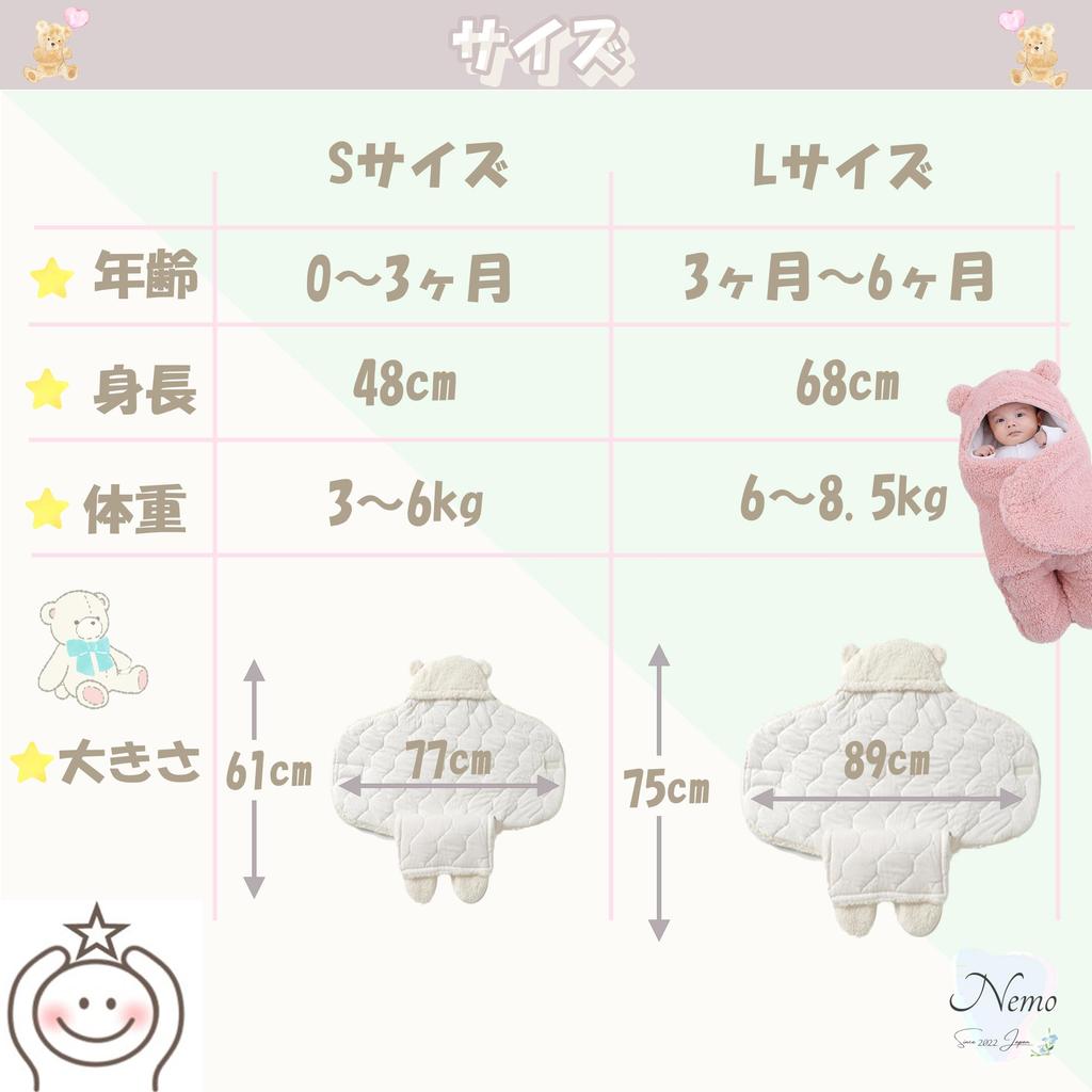 Nemo Baby Новорожденный медведь Толстый ребенок Ребенок Ребенок спит Ночной плач Холодный новорожденный Для больницы Ребенок Предотвращение стихийных бедствий Размер S Пеленание, Пеленание, Пеленание,