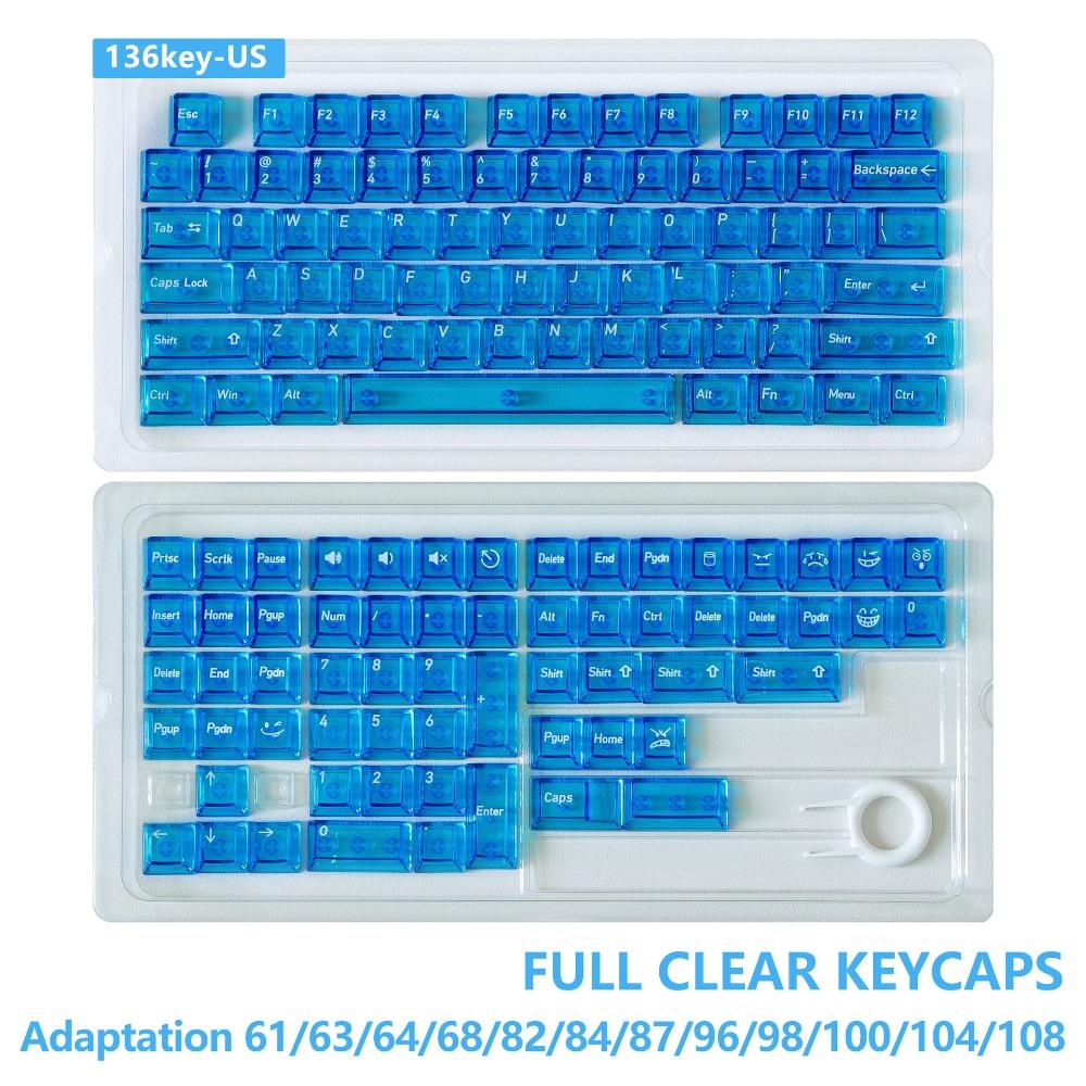 Full Transparent Transparent Keycaps Ice Transparent Color Keycaps Mechanical Keyboard Keycaps Crystal Clear ABS