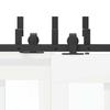 Sliding Door Hardware Set 200 cm Steel Black