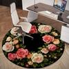 Vintage Rose Wreath Wall Art: Elegant Floral Decor for Any SpaceRound Non-Slip chair mat chair carpet for office Rugs for Office Decor Gift For Valent