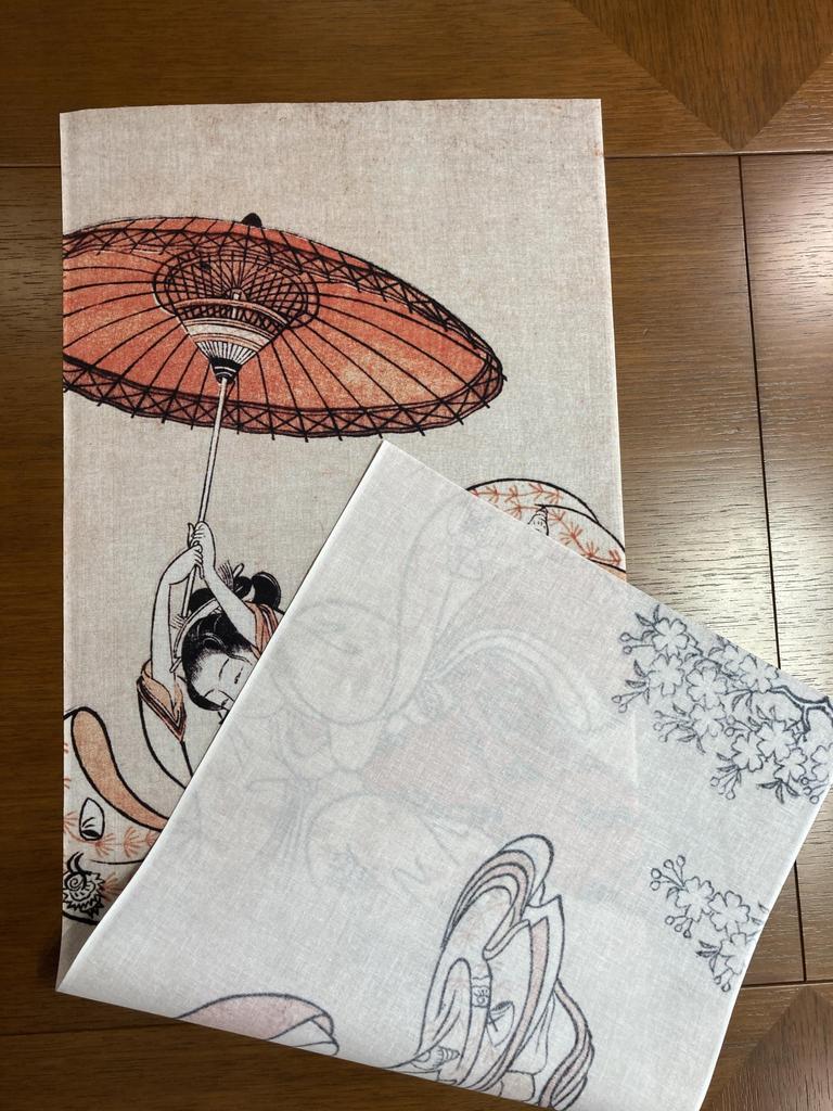 Hand Towel from All Over the World Beautiful Woman Flying from the Stage At Kiyomizu by Suzuki Harunobu Ukiyo-e "A Temple"