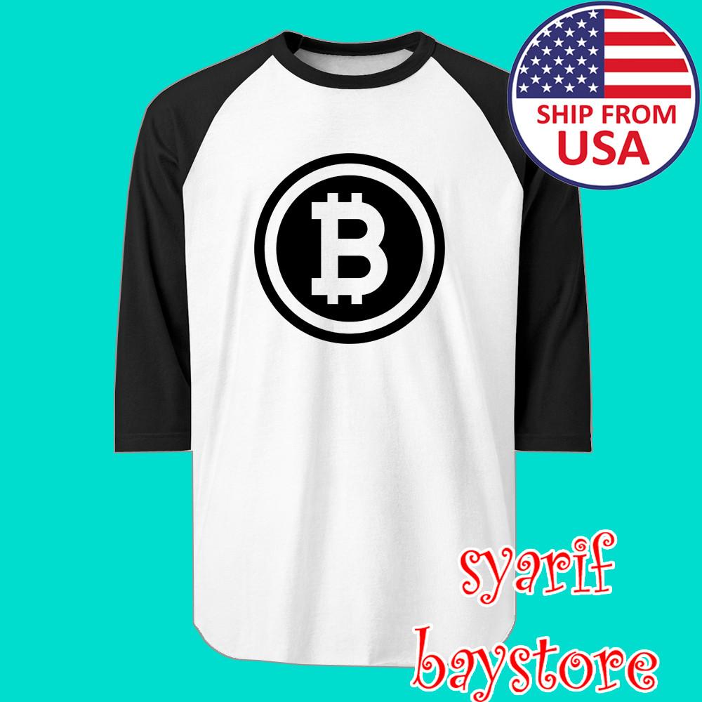 Bitcoin Men#039;s Raglan White Black Size S to 2XL Unisex T-Shirt