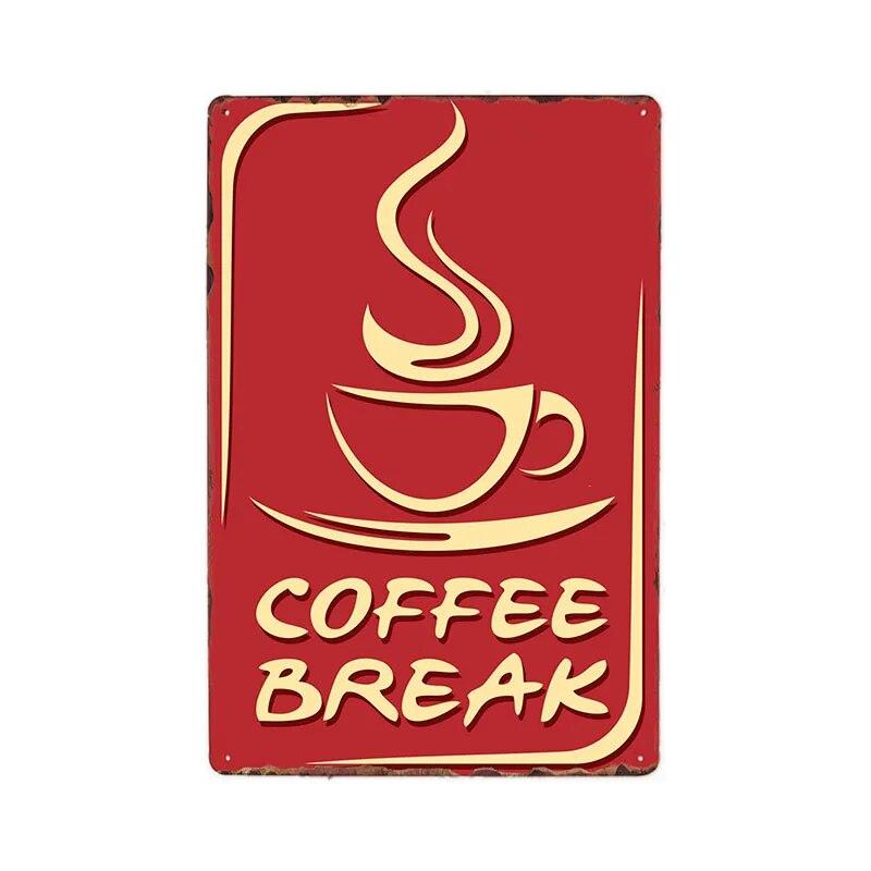 Retro Metal Coffee Tin Signs Cafe Shop Plaque Vintage Bar Pub Wall Decorative Poster Home Decor 20x30cm