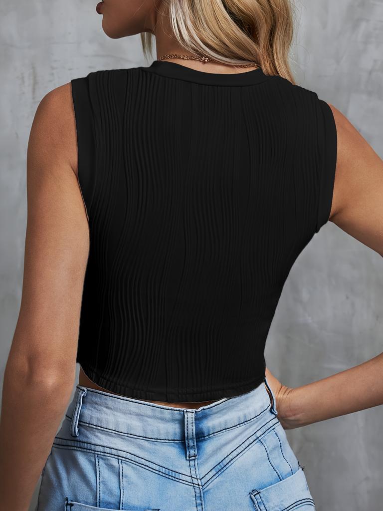 Casual Tank Top Halter Crop Tops Women Summer Camis Solid Color Camisole Fashion Tube Female Sleeveless Cropped Vest