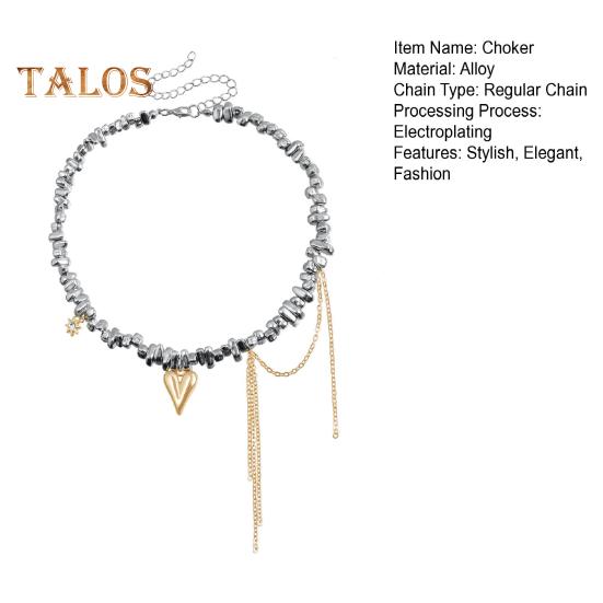 Необычный камень чокер для женщин Серебряный кисточка кулон сердце ожерелье свадебные украшения подарок для жены подруги на День святого Валентина день рождения годовщина