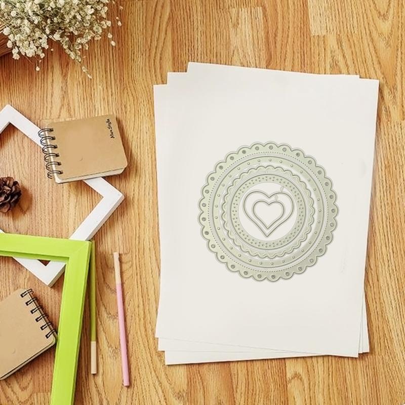Handmade DIY Die Cut for Card Making Frame Heart Round Cutting Die Stencil Template Embossing for Scrapbooking Crafts