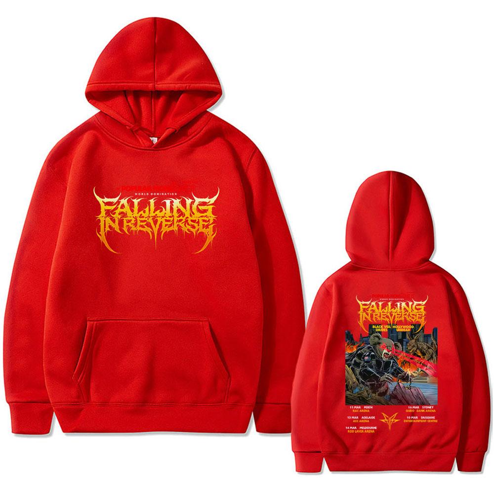 Худи Falling in Reverse Popular Mons Tour II Мужское Женское Рок Метал Оверсайз Уличная Одежда Мужские Повседневные Толстовки