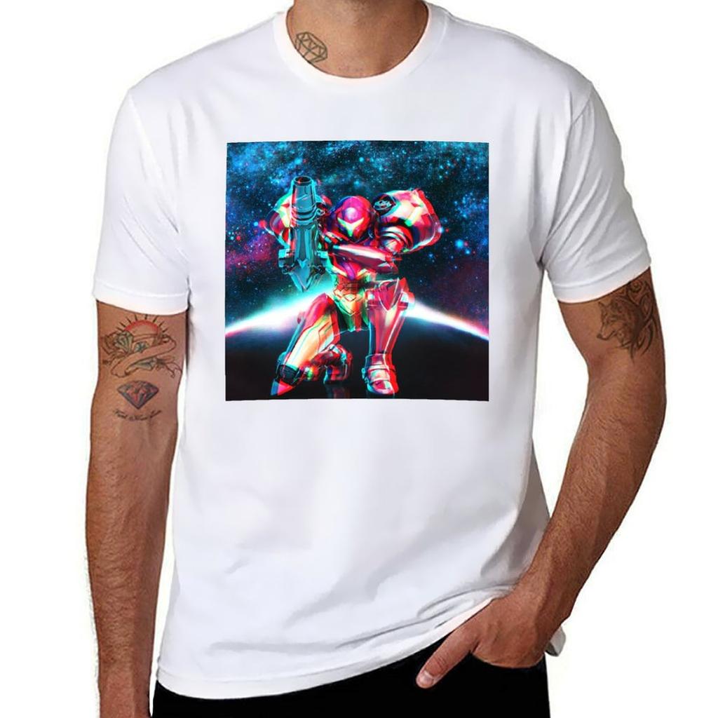 Neon Lights Varia Suit Samus Aran Tshirt Simple Print Design Tshirt