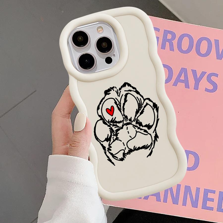 Милый Чехол для Телефона с Отпечатками Лапок Животных Мягкий для iPhone 11 8 16 Pro Max 14 15 Plus 12 XR 17 Air 13