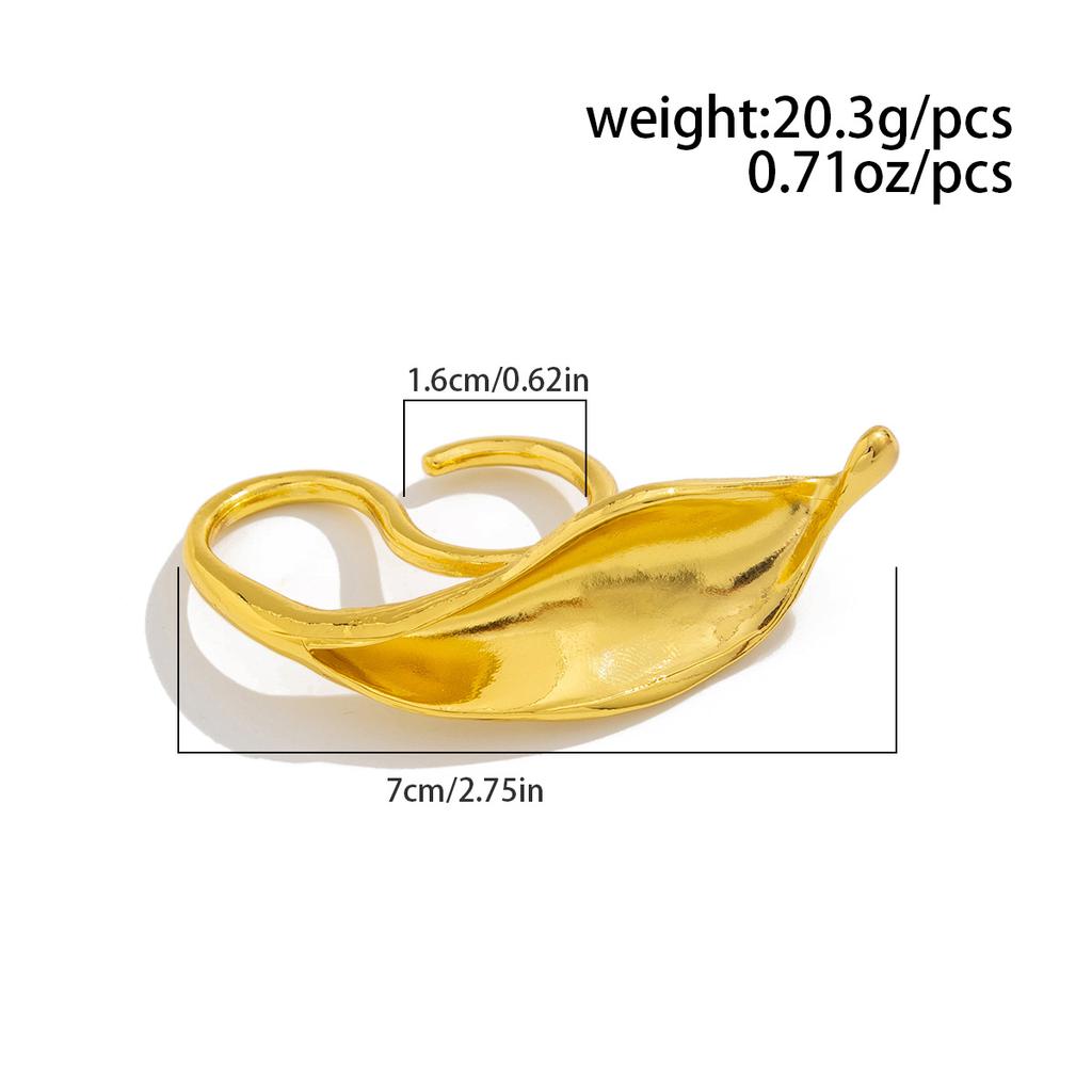 Кольца в форме листьев из металла для женщин и мужчин, винтажное панк-золото-серебряное регулируемое кольцо с отверстием, матовое, 2024, подарочные ювелирные изделия