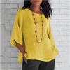 Plus Size Women's New Fashion Seven-point Sleeve Round Neck Shirt Top