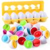 Smart Egg Pairing Twist Egg Shape Fruits And Vegetables, Baby Twist Egg 12 Pack Simulation Assembled Egg Toys