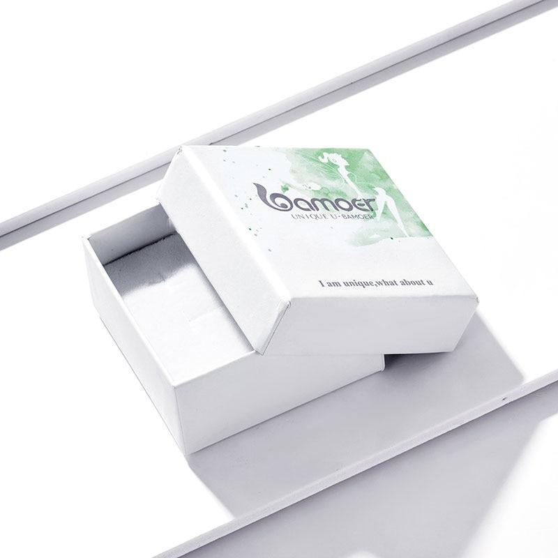 BAMOER New Trendy 925 Sterling Silver Rainbow Chequered Earrings Fashion Brilliant Color Ear Buckles for Women Fine Jewelry Gift