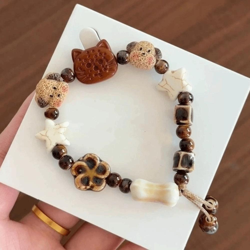 Star Cat Beads Bracelet Cute Biscuit Bear Bracelet Creative Friendship Bracelet Hand Accessory