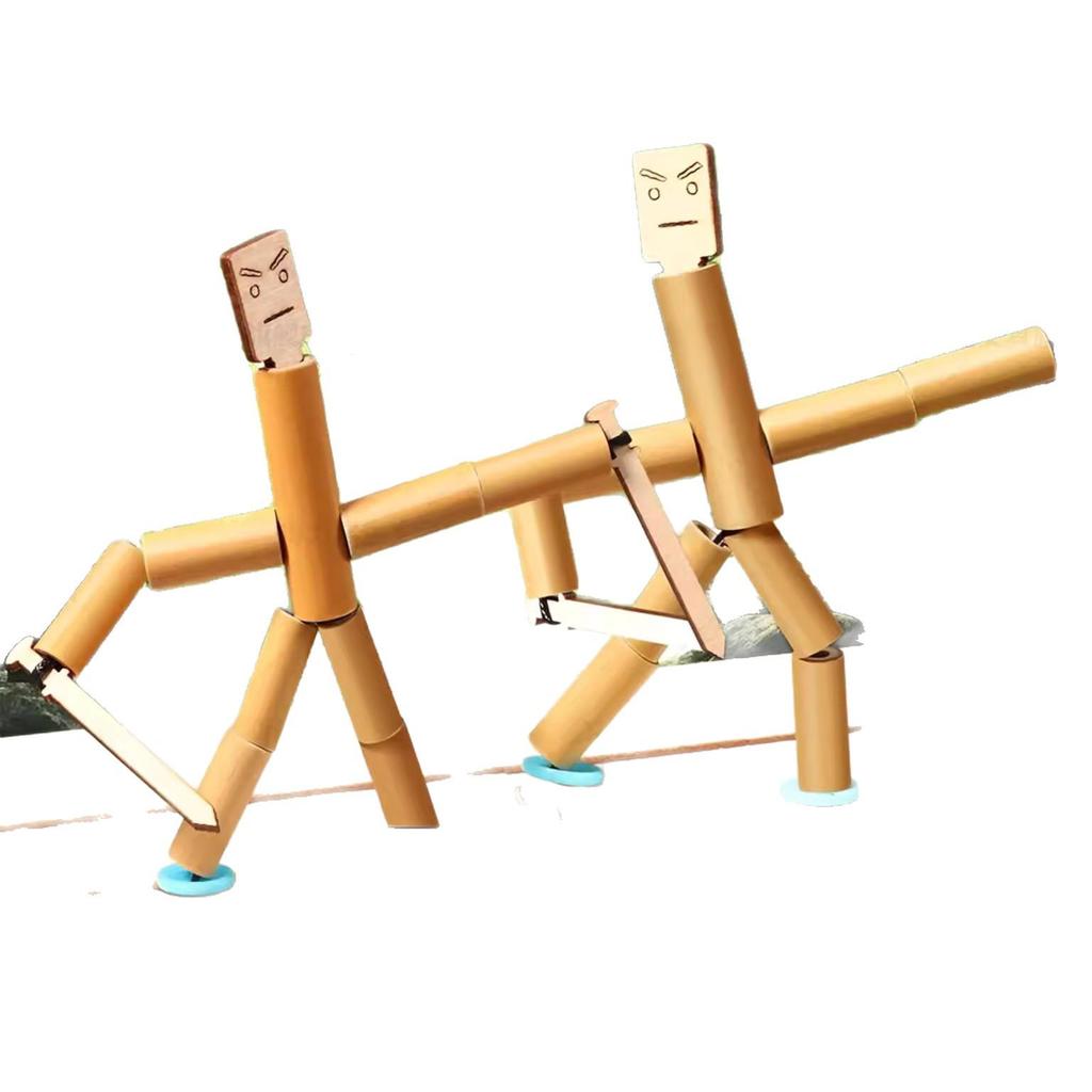 5 Yuan Newcomer Discount: Bamboo Battle Toy for Elementary Boys & Girls - DIY Handmade Desktop Puzzle for Two Players