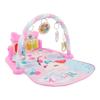 Baby Gym Play Mat Learning Sensory Sound Light Infant Kick Play Piano Mat with Rattles Toy Pink for