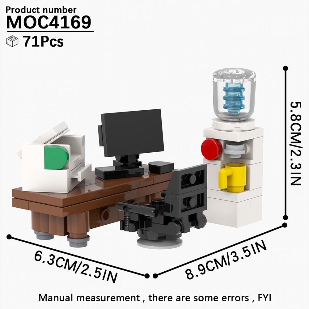 MOC City Bricks Компьютерные столы Мебель Игровой Офисный Совместимые Фигурки Строительные Блоки Креативные Игрушки Для Детей Взрослых Подарок