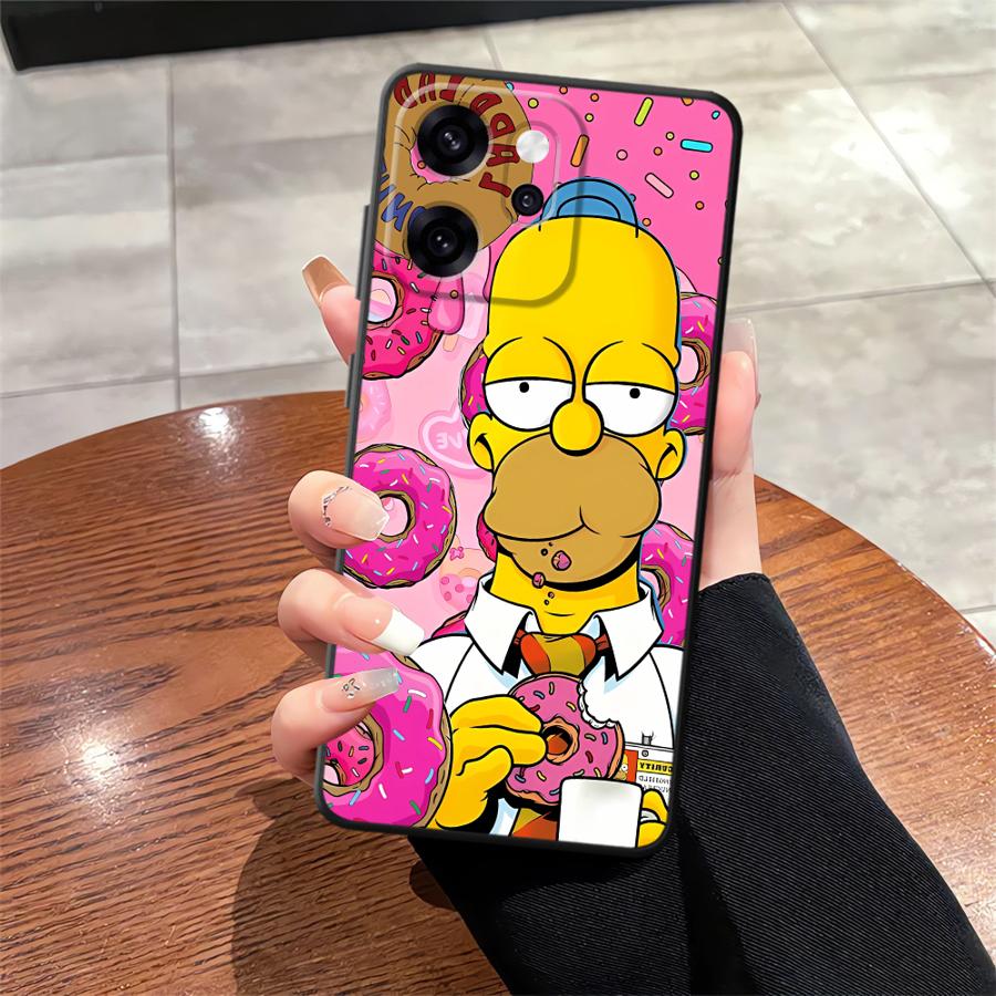 Чехол для телефона для Oppo A76 F9 F11 F29 A93 A98 A96 A74 A84 A78 Reno 4F 5 6 7 8 10 11 14 A83 S-simpsons Пончик
