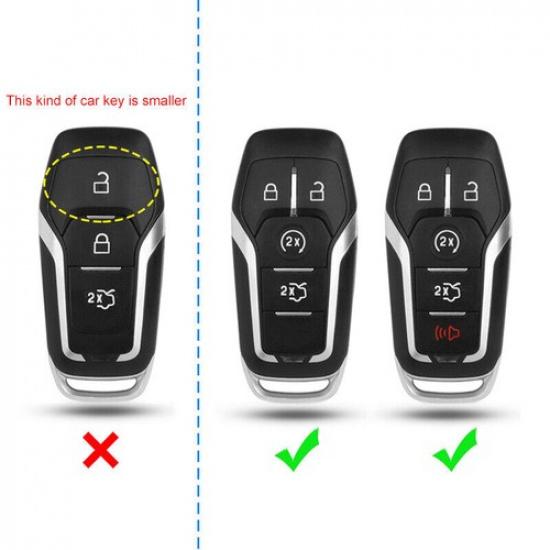 For Ford 2013- Carbon Fiber Hard Smart Key Fob Case Shell Cover Accessories
