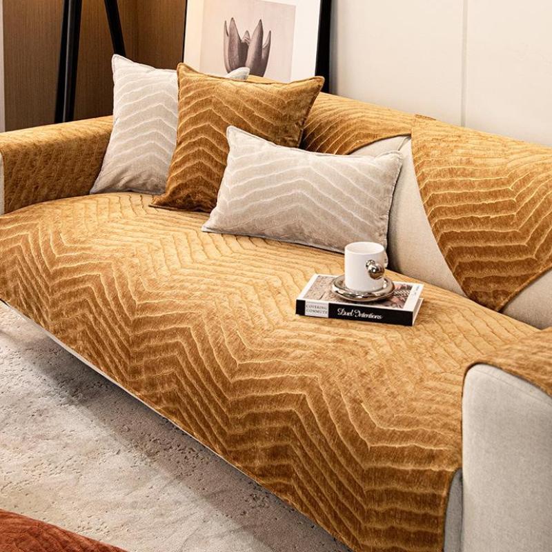 Четырехсезонный универсальный противоскользящий коврик для дивана, минималистичный современный высококачественный светильник для подушки сиденья, роскошный серый чехол для дивана для гостиной, тканевый чехол