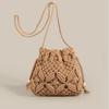 Design Woven Handbag Fashion Boho Hollow Out Handmade Bucket Crossbody Bag Summer Beach Bag Knitted Phone Pouch
