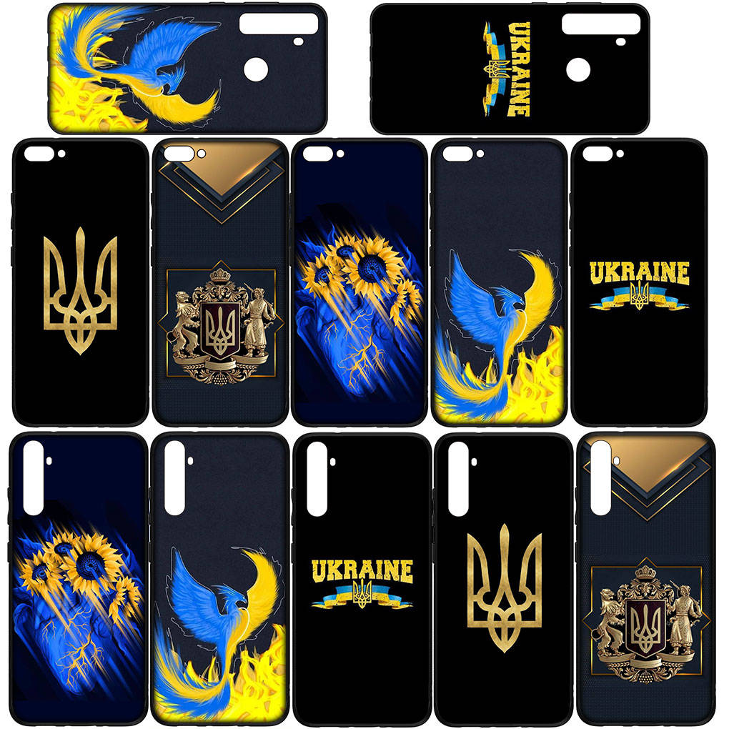 Для Samsung Galaxy S24 S23 iPhone 16 15 14 Xiaomi Redmi Note 13 12 11 10 Plus 9 Pro Max X XR Чехол для телефона Подсолнух Украина Флаг Карта Цветок OPPO Huawei