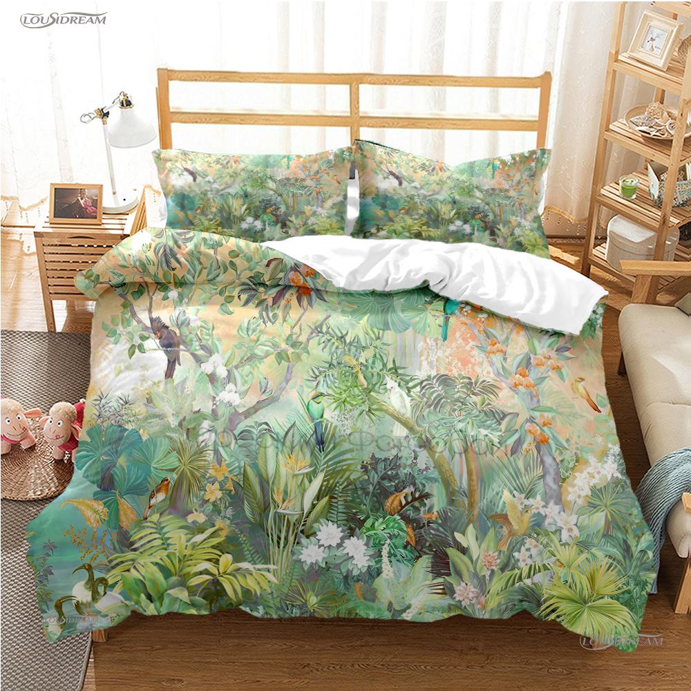 Tropical Leaf Casal All Season Duvet Cover Comforter Bedding Sets Soft Quilt Cover and Pillowcases Boys Single/Double/Queen/King