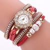 Women Fashion Quartz Wrist Vintage Weave Wrap Watch Bracelet