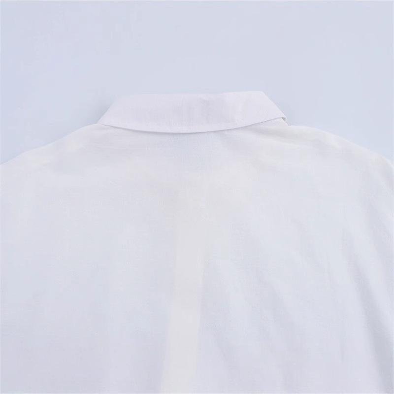 1116 Spring and Summer New European and American Style Women's Fashion Casual Hollow Embroidery Long Sleeve Short Shirt Women 1111871